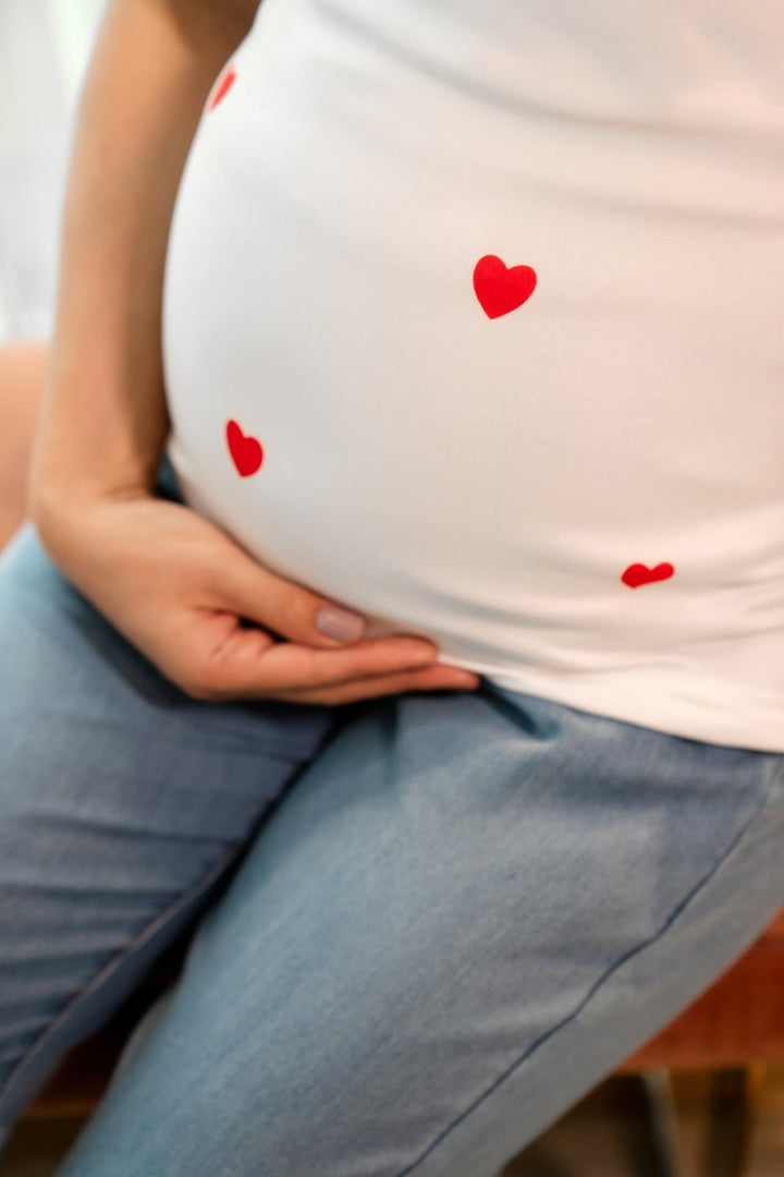 Red Hearts Top - Preggies