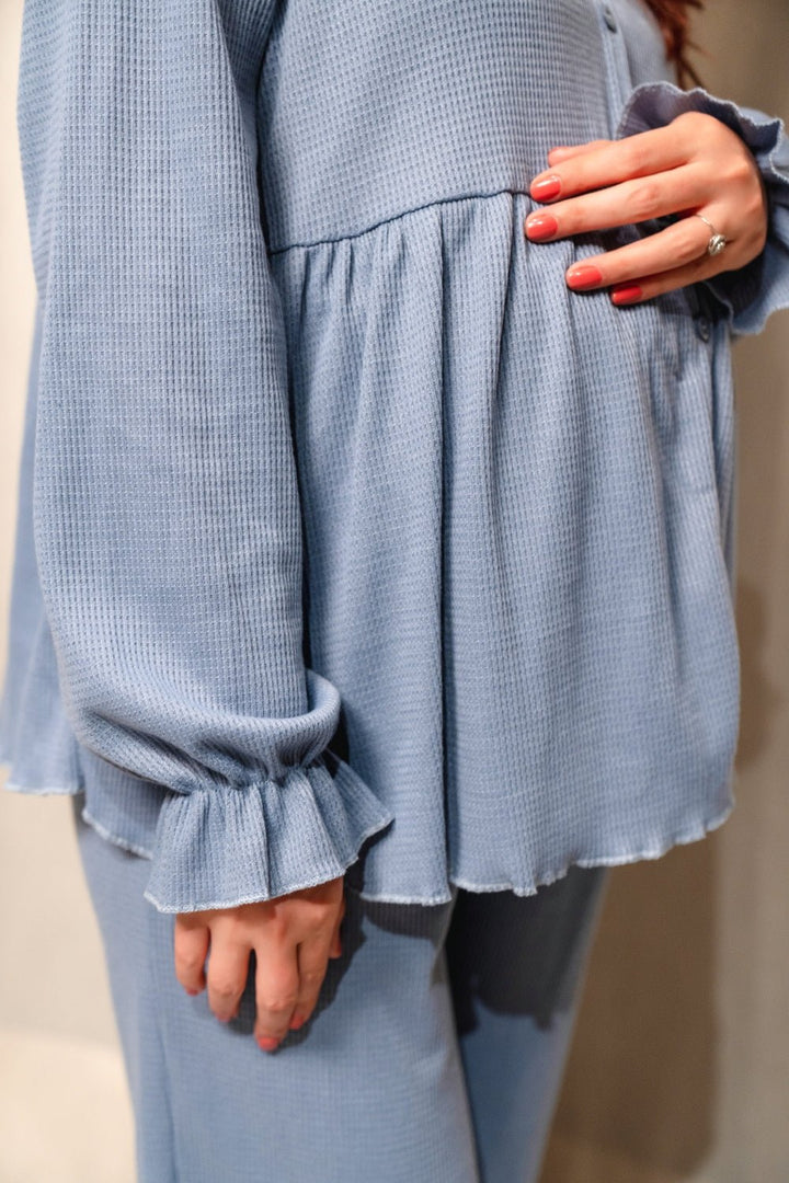 Waffle Textured Solid Co - ord Set - Preggies