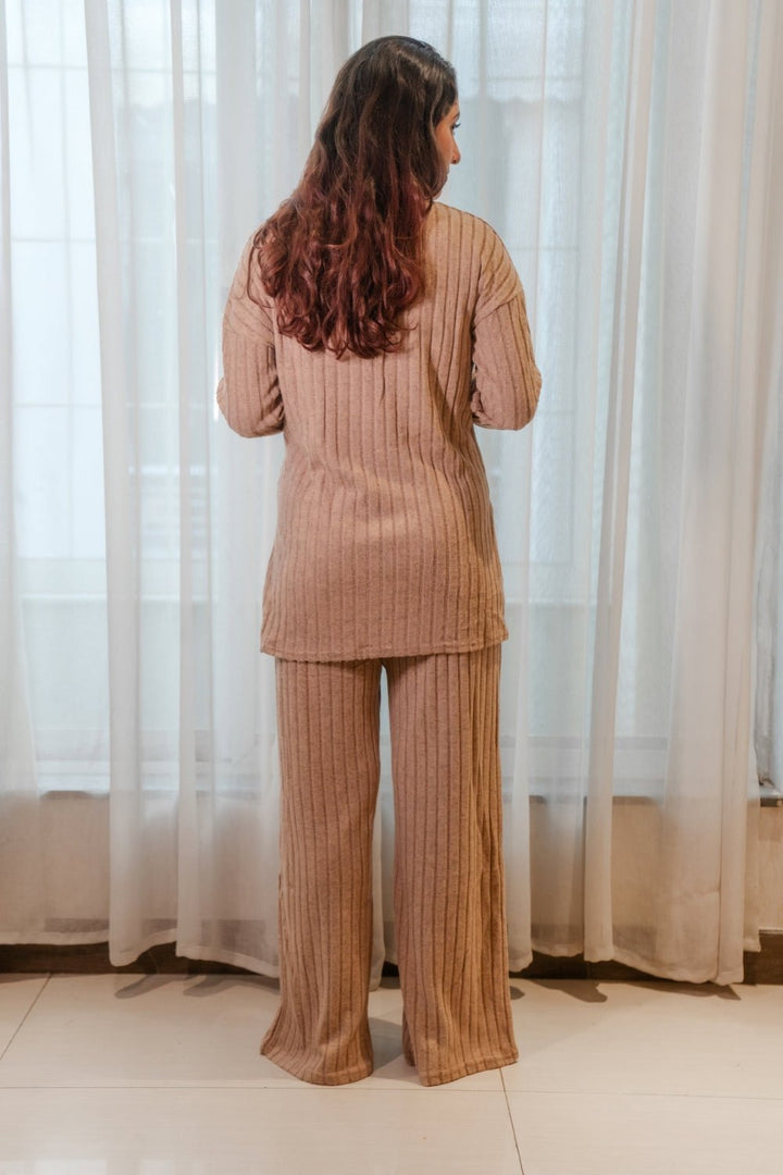 Winter Solid Textured Co - ord Set - Preggies