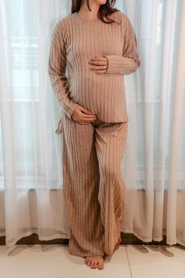 Winter Solid Textured Co - ord Set - Preggies