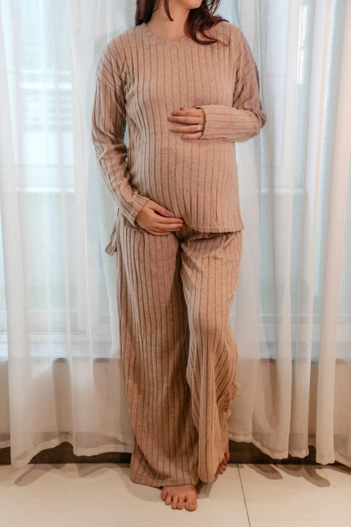 Winter Solid Textured Co - ord Set - Preggies