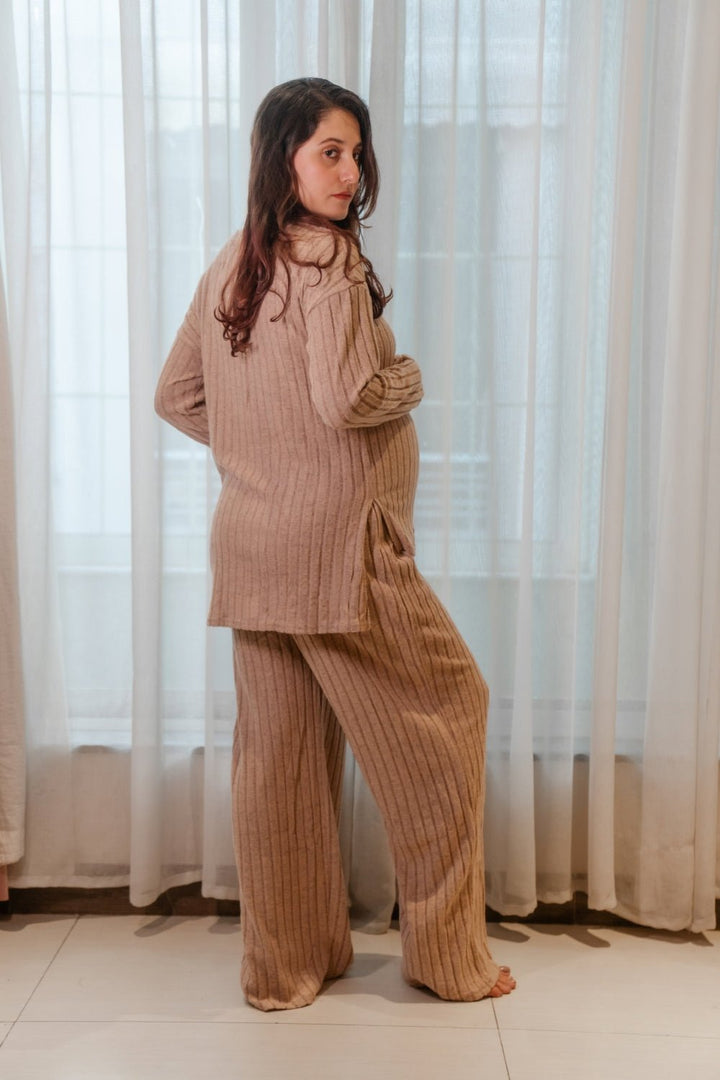 Winter Solid Textured Co - ord Set - Preggies